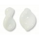 2 Murano Glass White Alabaster Elica Twist Beads