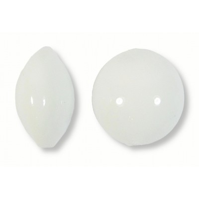 1 Murano Glass White Alabaster 14mm Lentil Bead