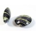 1 Murano Glass Purple Velvet & Black Lines White Gold Foiled 26mm Lentil Bead