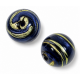 1 Murano Glass Purple Velvet & Black Lines White Gold Foiled 25mm Round Bead - Qty Discounts apply 1 Murano Glass Purple Velvet & Black Lines White Gold Foiled 25mm Round Bead - Qty Discounts apply