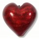 1 Murano Glass Rubino Gold Foiled 30mm Heart 