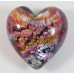 1 Murano Glass Silver Foil Rose Bloom 30mm Heart