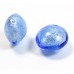 1 Murano Glass Sapphire 10mm White Goldfoil Lentil
