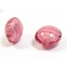 1 Murano Glass Rose White Gold Foiled 10mm Lentil Bead