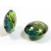 1 Murano Glass Gold Foiled Veridian Green Swish 14mm Lentil