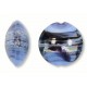 1 Murano Glass White Gold Foiled Periwinkle Blue Swish 14mm Lentil