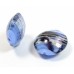 1 Murano Glass White Gold Foiled Periwinkle Swish 14mm Lentil