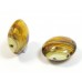 1 Murano Topaz Gingerbread Colour Swish Goldfoiled 14mm Lentil Bead
