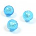 10 Murano Glass Mid Aquamarine White Gold Foiled 8mm Round Beads