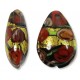 1 Murano Glass Amore Red Goldfoil & Aventurine 20mm Pear Drop