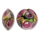 1 Murano Glass Amore Rose and Amethyst Goldfoil & Aventurine 14mm Lentil Bead