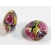 1 Murano Glass Amore Rose and Amethyst Goldfoil & Aventurine 14mm Lentil Bead