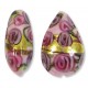 1 Murano Glass Amore Rose and Amethyst Goldfoil & Aventurine 20mm Pear Drop