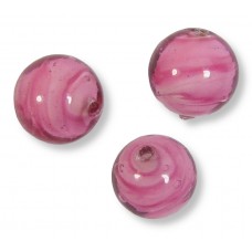 1 Murano Glass Rosa White Core 8mm Round Bead