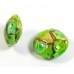 1 Murano Glass Amore Lime Goldfoil & Aventurine 14mm Lentil