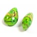 1 Murano Glass Amore Lime Goldfoil & Aventurine 20mm Puffy Drop