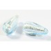 1 Murano Glass Light Aquamarine Silver Foiled 20mm Drop Bead