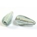 1 Murano Glass Black Diamond Silver Foiled 20mm Drop Bead