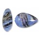 1 Murano Glass White Goldfoiled Periwinkle Blue Swish 20mm Pear Drop