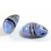 1 Murano Glass White Goldfoiled Periwinkle Blue Swish 20mm Pear Drop