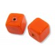 2 Murano Glass Satsuma Orange 8mm Cube Beads