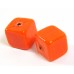 2 Murano Glass Satsuma Orange 8mm Cube Beads