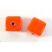 2 Murano Glass Satsuma Orange 8mm Cube Beads