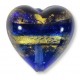 1 Murano Glass Sapphire Gold foiled Band 18mm Heart