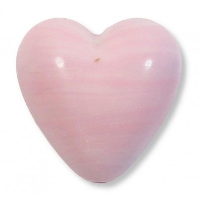 1 Murano Glass Pastel Pink 20mm Heart Bead