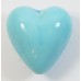 1 Murano Glass Pastel Light Turquoise Blue 20mm Heart Bead