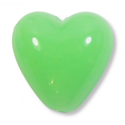 1 Murano Glass Pastel Light Turquoise Blue 20mm Heart Bead