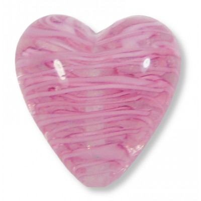 1 Murano Glass Filigrine Light Pink 20mm Heart Bead