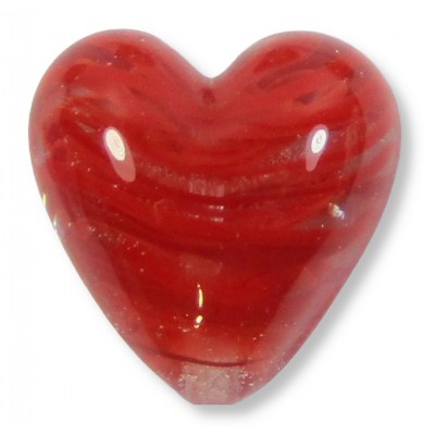 1 Murano Glass Filigrine Red 20mm Heart Bead