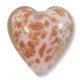 1 Murano Glass Pastel Pink with Aventurine 20mm Heart Bead