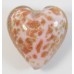1 Murano Glass Pastel Pink with Aventurine 20mm Heart Bead