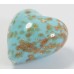 1 Murano Glass Pastel Light Turquoise with Aventurine 20mm Heart Bead