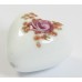 1 Murano Glass White with Aventurine & Rose Flower 20mm Heart Bead