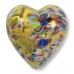 1 Murano Glass Multicolour Speckled Gold Foiled 25mm Heart Bead 1 Murano Glass Multicolour Speckled Gold Foiled 25mm Heart Bead