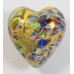 1 Murano Glass Multicolour Speckled Gold Foiled 25mm Heart Bead