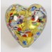 1 Murano Glass Multicolour Speckled Gold Foiled 25mm Heart Bead