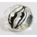 1 Murano Glass Black Striped Silver Foil 25mm Focal Nugget Bead