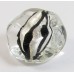 1 Murano Glass Black Striped Silver Foil 25mm Focal Nugget Bead