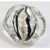 1 Murano Glass Black Striped Silver Foil 25mm Focal Nugget Bead