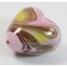 1 Murano Glass Pinks and Aventurine Gold Foiled 20mm Heart Bead