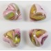 1 Murano Glass Pinks and Aventurine Gold Foiled 20mm Heart Bead
