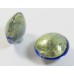 1 Murano Glass Gold Foiled Bluino 14mm Lentil Bead