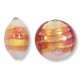 1 Murano Glass Goldfoiled Doges Palace Ruby Rose 14mm Lentil Bead 1 Murano Glass Goldfoiled Doges Palace Ruby Rose 14mm Lentil Bead