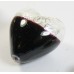 1 Murano Glass Silver Foiled Bicolour 20mm Heart Bead Black & Clear