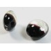 1 Murano Glass Silver Foiled Bicolour 14mm Lentil Bead Black & Clear