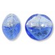 1 Murano Glass Silver Foiled Bicolour 14mm Lentil Bead Light & Dark Sapphire